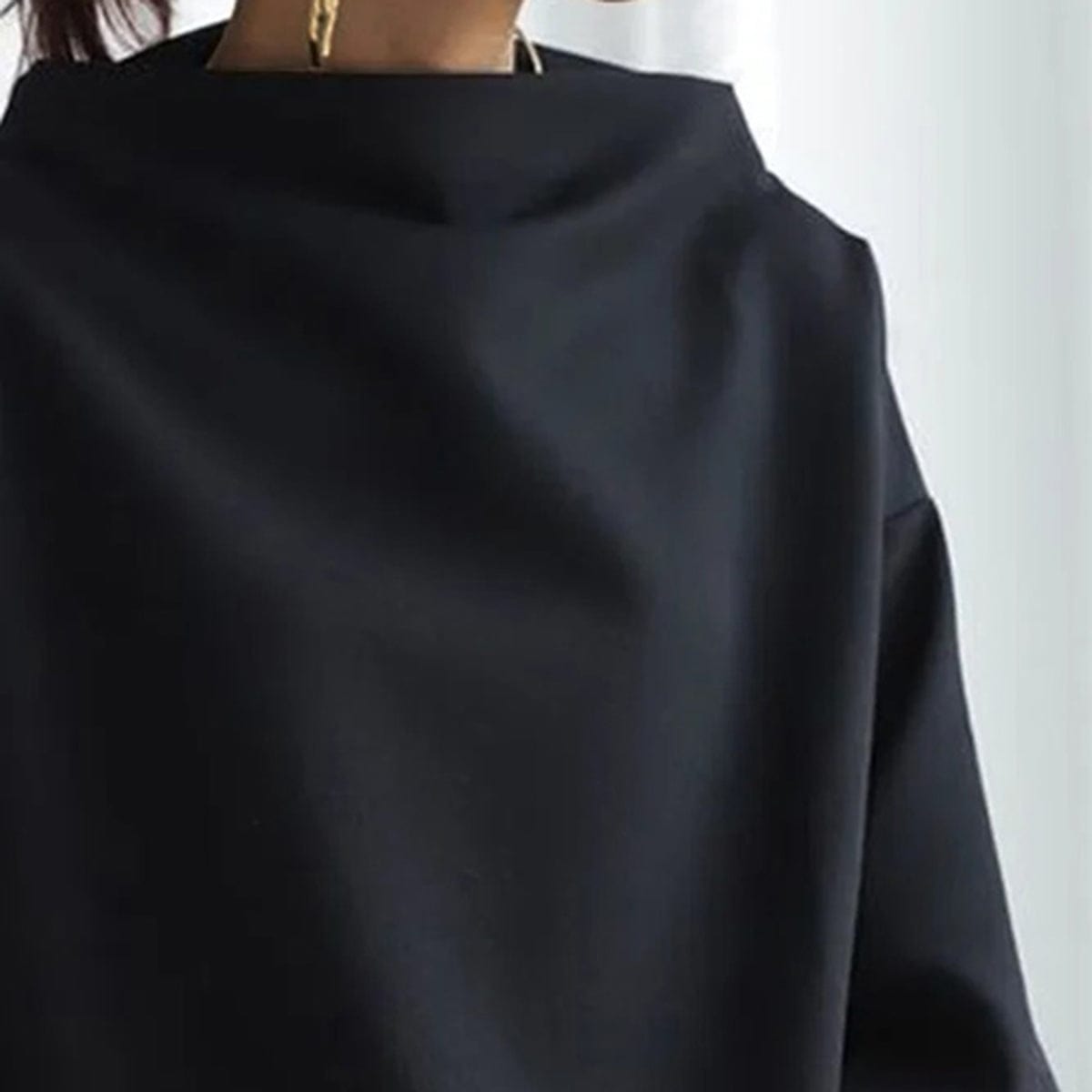 Isolde | Women's High-Neck Soft Knit Slouchy Top