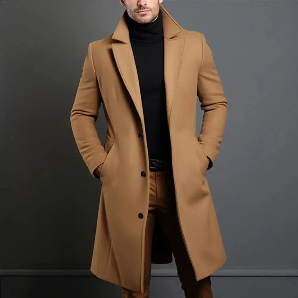 Everard | Men's Wool Blend Overcoat Single Breasted Longline Coat