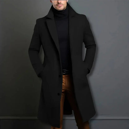 Everard | Men's Wool Blend Overcoat Single Breasted Longline Coat