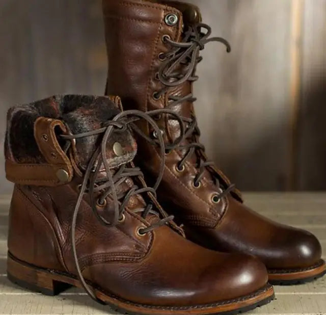 Thornbury | Women's Lace-Up Leather Combat Ankle Boot