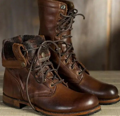 Thornbury | Women's Lace-Up Leather Combat Ankle Boot