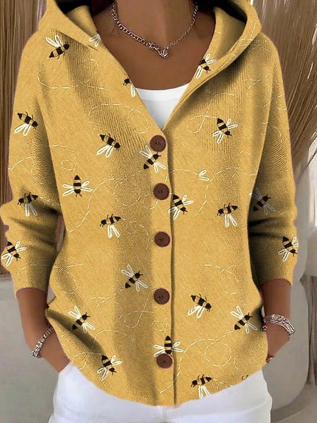 Isabeline | Women's Colourful Printed Button-Front Hooded Shirt