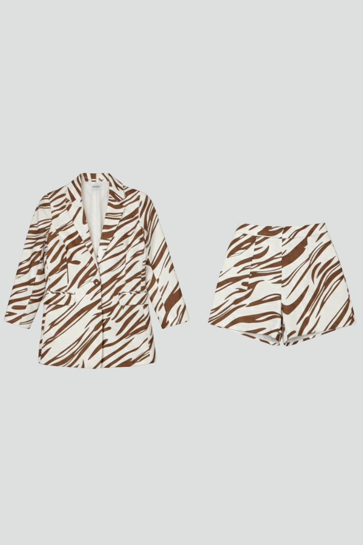 Sahara | Women's Zebra Print Structured Two-Piece Blazer