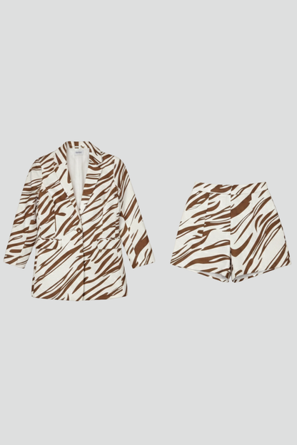 Sahara | Women's Zebra Print Structured Two-Piece Blazer