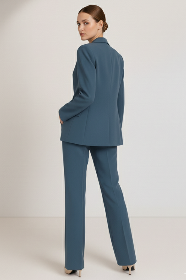 Marlowe | Women's Tailored Straight Leg Blazer Trouser Suit Set