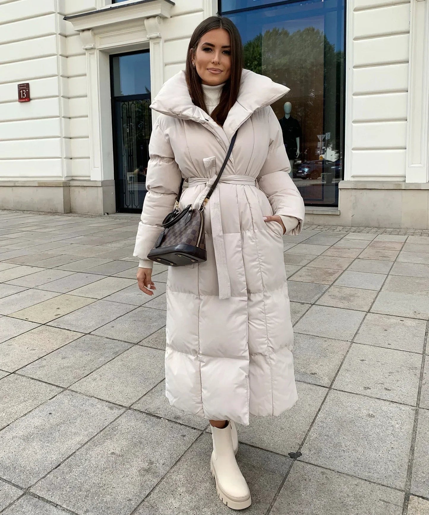 Rosaline | Women's Longline Padded Belted Winter Puffer Coat
