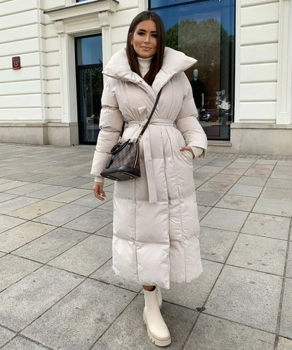 Rosaline | Women's Longline Padded Belted Winter Puffer Coat