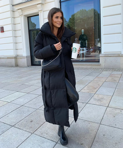 Rosaline | Women's Longline Padded Belted Winter Puffer Coat