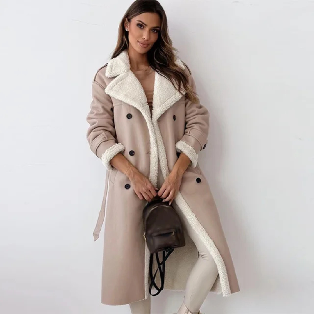 Wynter | Women's Longline Shearling Trim Winter Coat