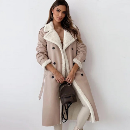 Wynter | Women's Longline Shearling Trim Winter Coat