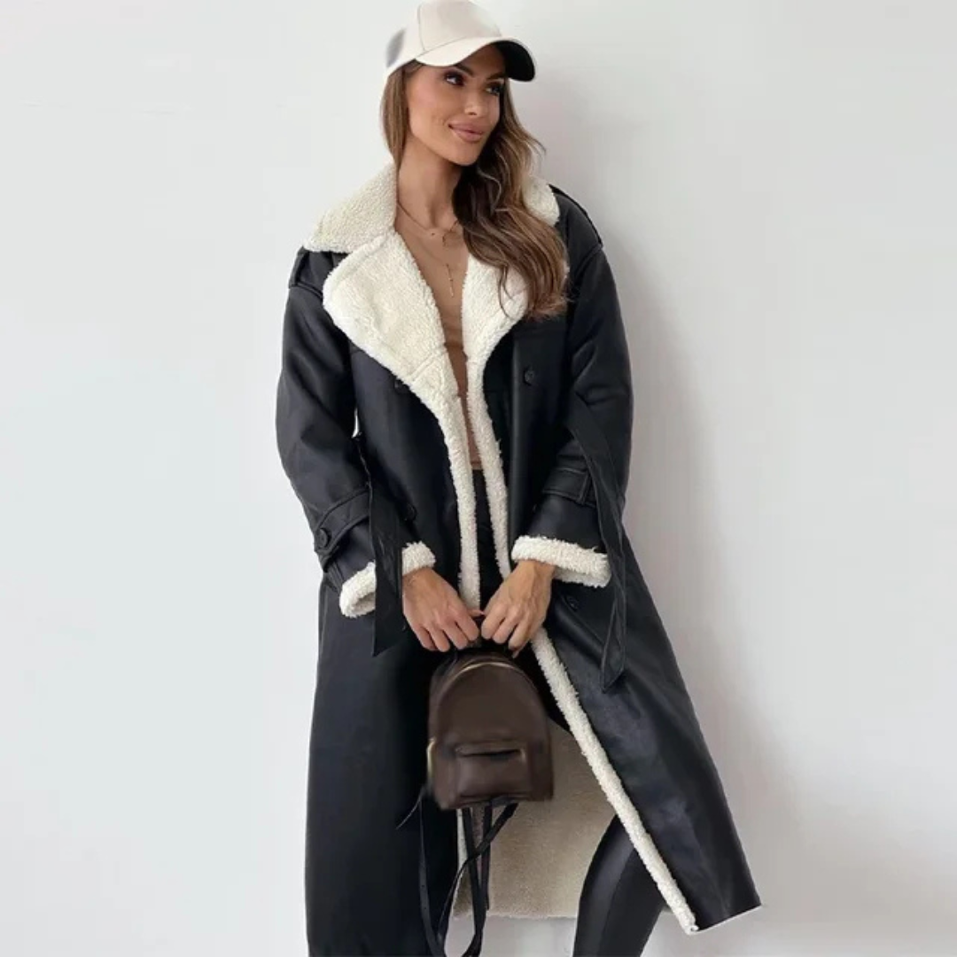Wynter | Women's Longline Shearling Trim Winter Coat