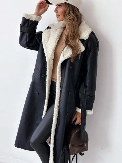 Wynter | Women's Longline Shearling Trim Winter Coat