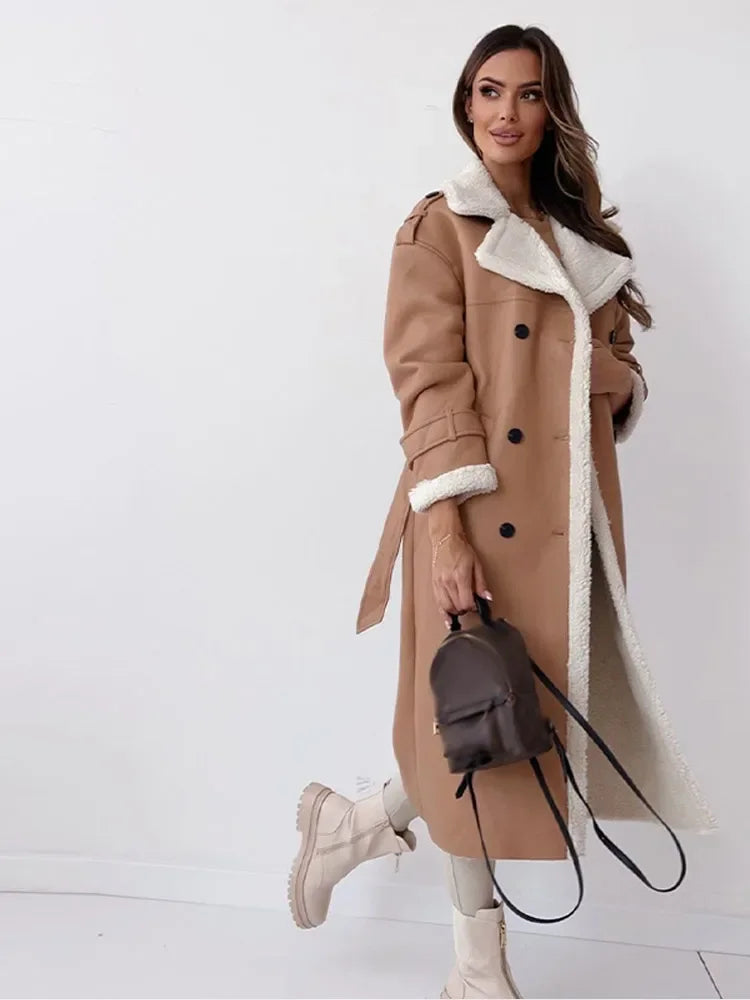 Wynter | Women's Longline Shearling Trim Winter Coat