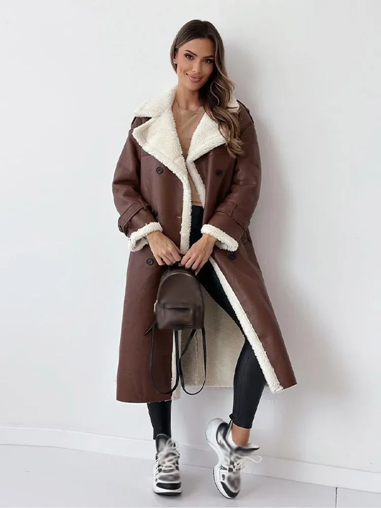 Wynter | Women's Longline Shearling Trim Winter Coat