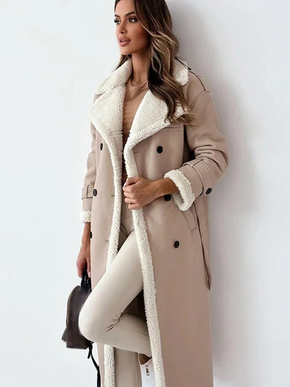Wynter | Women's Longline Shearling Trim Winter Coat