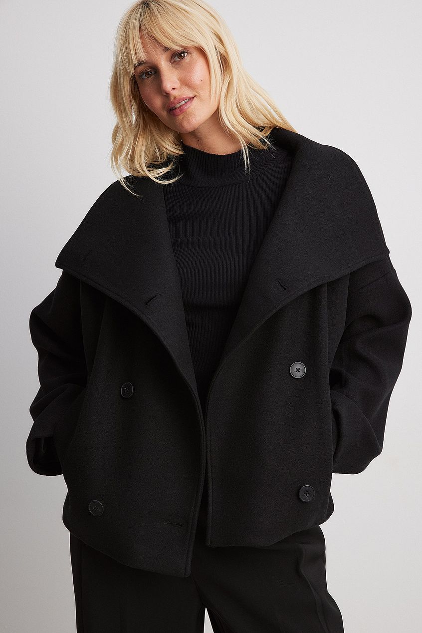 Rosanna | Women's Double Breasted Short Wool Blend Peacoat