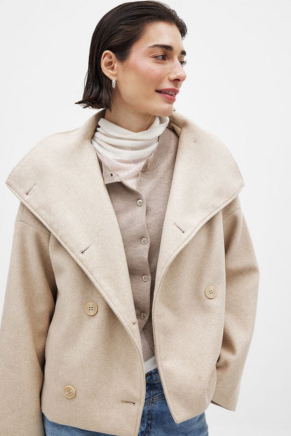 Rosanna | Women's Double Breasted Short Wool Blend Peacoat