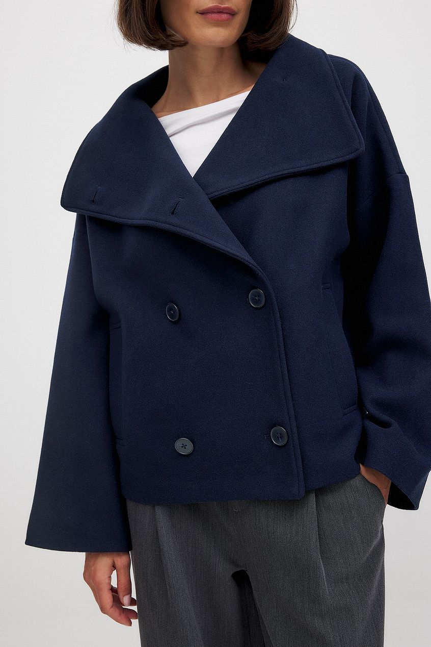 Rosanna | Women's Double Breasted Short Wool Blend Peacoat