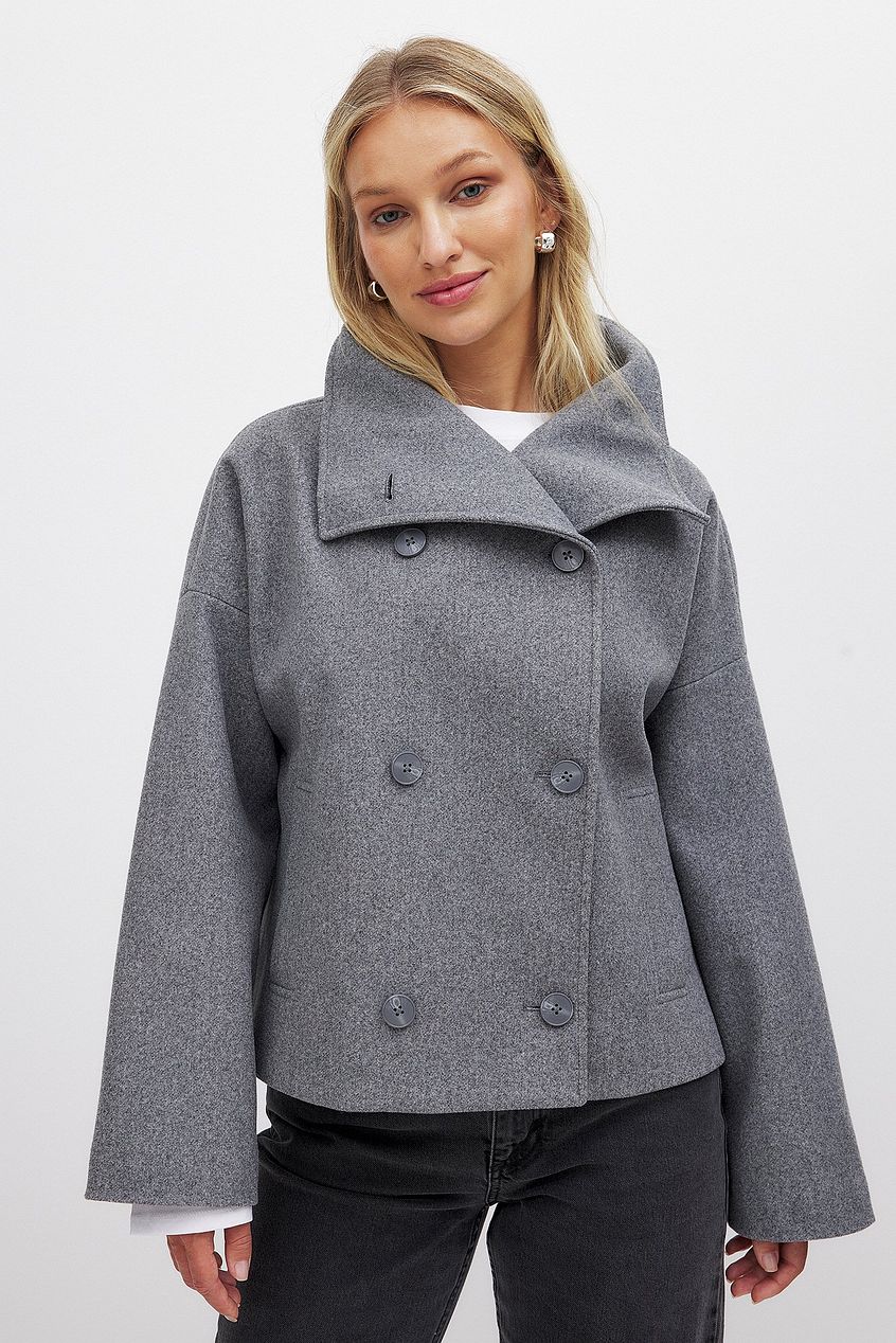 Rosanna | Women's Double Breasted Short Wool Blend Peacoat