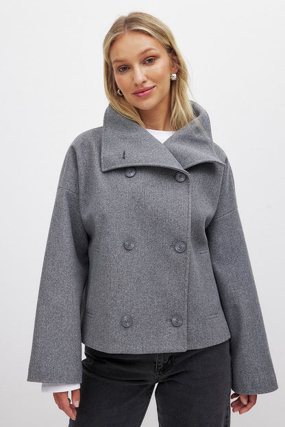 Rosanna | Women's Double Breasted Short Wool Blend Peacoat