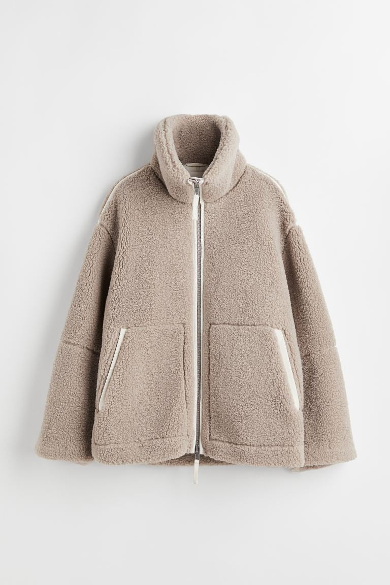 Corriane | Women's Teddy Fleece Oversized Double Zip Jacket
