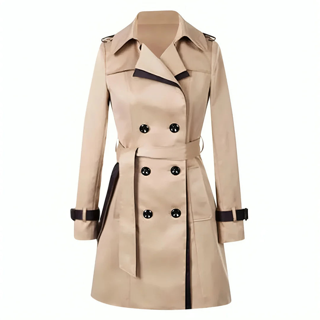 Rosendra | Women's Longline Double-Breasted Belted Trench Coat
