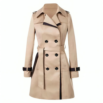 Rosendra | Women's Longline Double-Breasted Belted Trench Coat