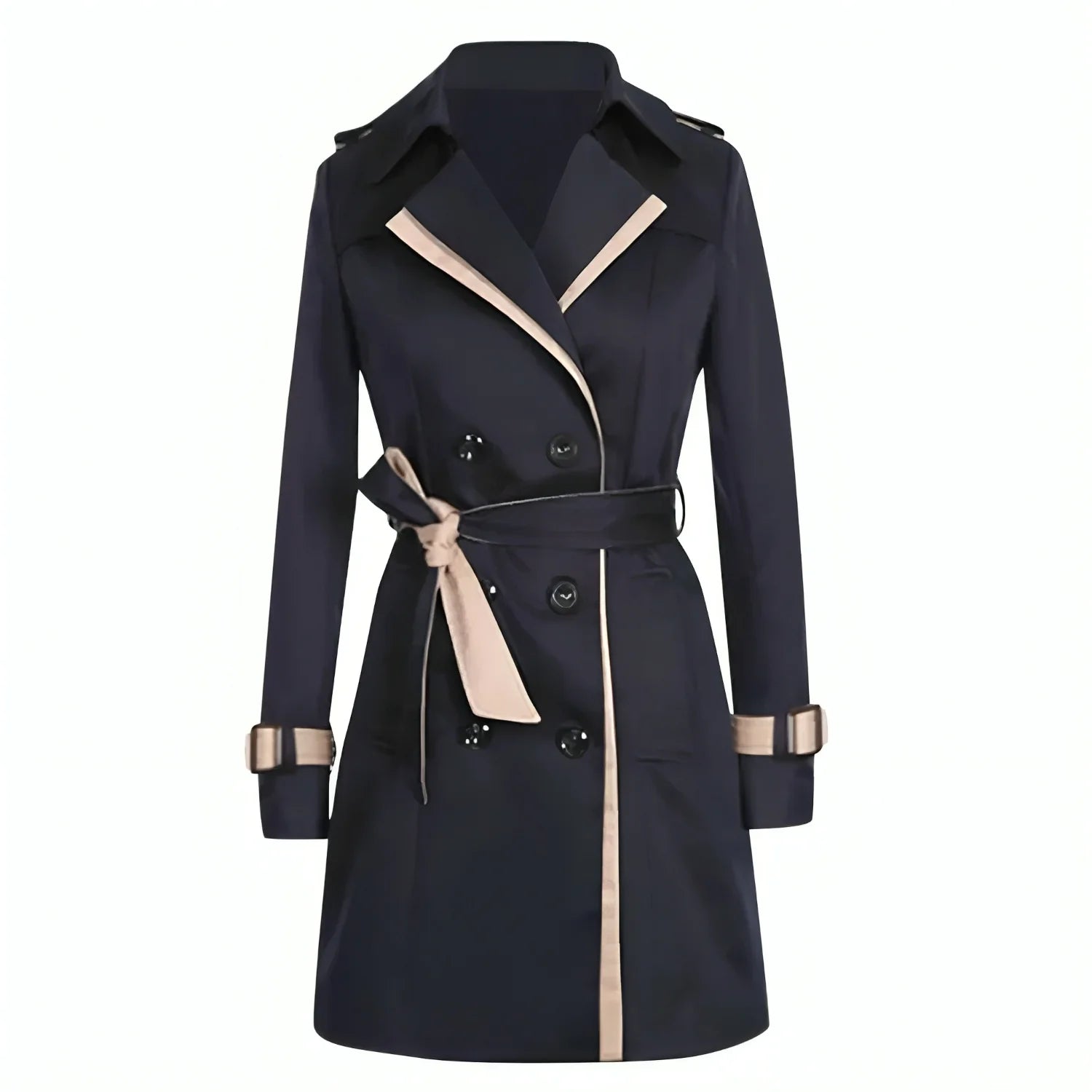 Rosendra | Women's Longline Double-Breasted Belted Trench Coat