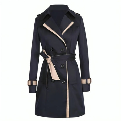 Rosendra | Women's Longline Double-Breasted Belted Trench Coat