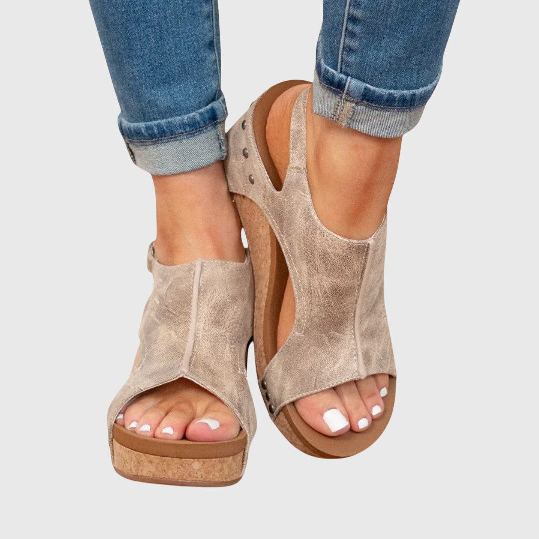 Adela | Wedge Sandals Orthopedic Platform Peep Toe Slip On