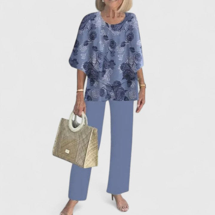 Martha | Women's Two-Piece Floral Wide Sleeve Summer Co-Ord Set