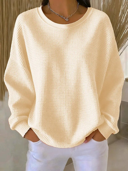 Marlowen | Women's Waffle Knit Oversized Long Sleeve Jumper