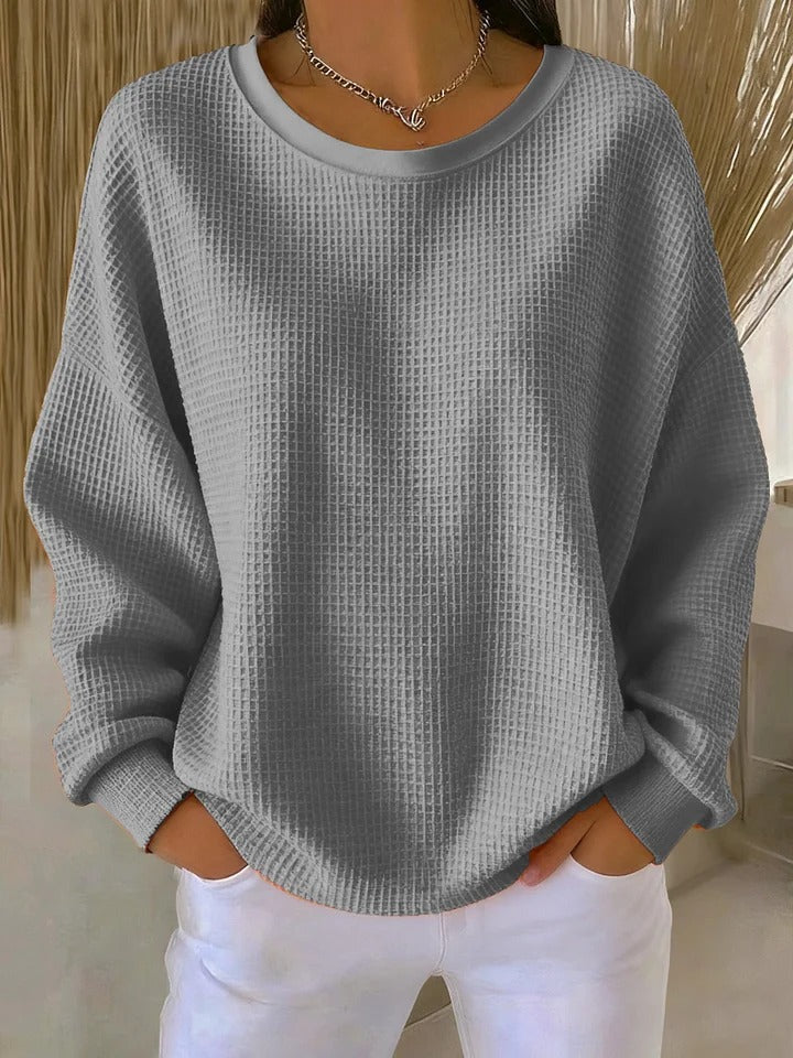 Marlowen | Women's Waffle Knit Oversized Long Sleeve Jumper