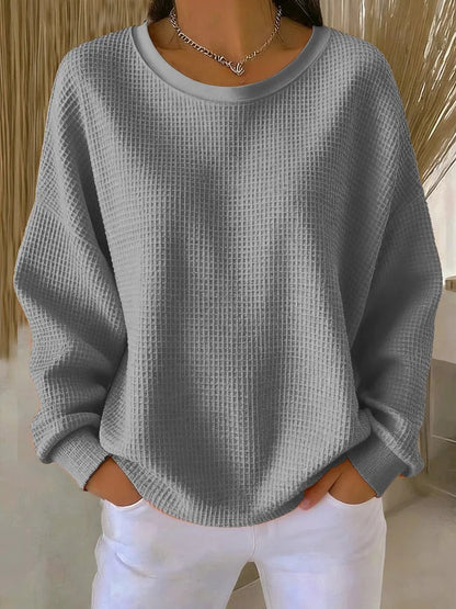 Marlowen | Women's Waffle Knit Oversized Long Sleeve Jumper