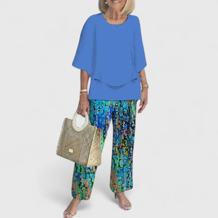 Martha | Women's Two-Piece Floral Wide Sleeve Summer Co-Ord Set