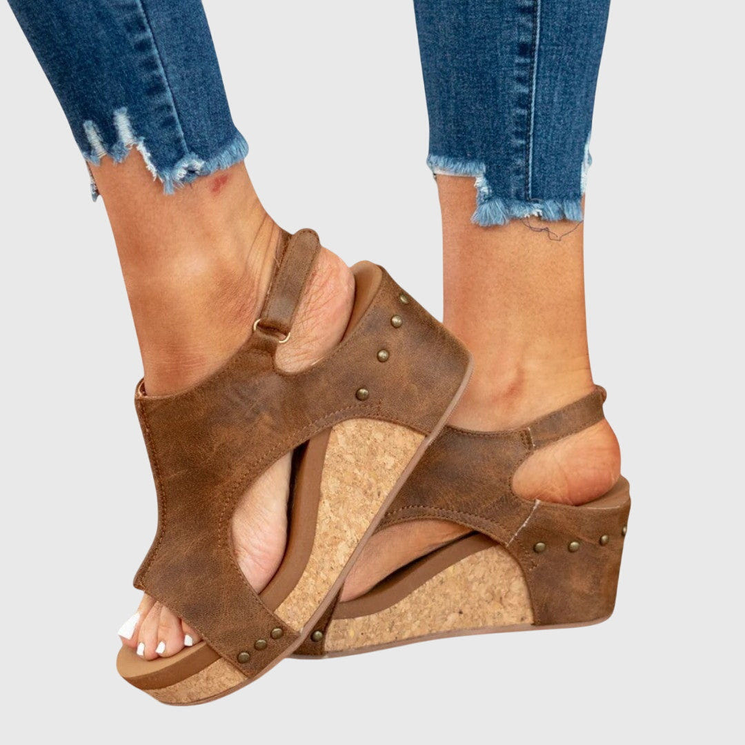 Adela | Wedge Sandals Orthopedic Platform Peep Toe Slip On