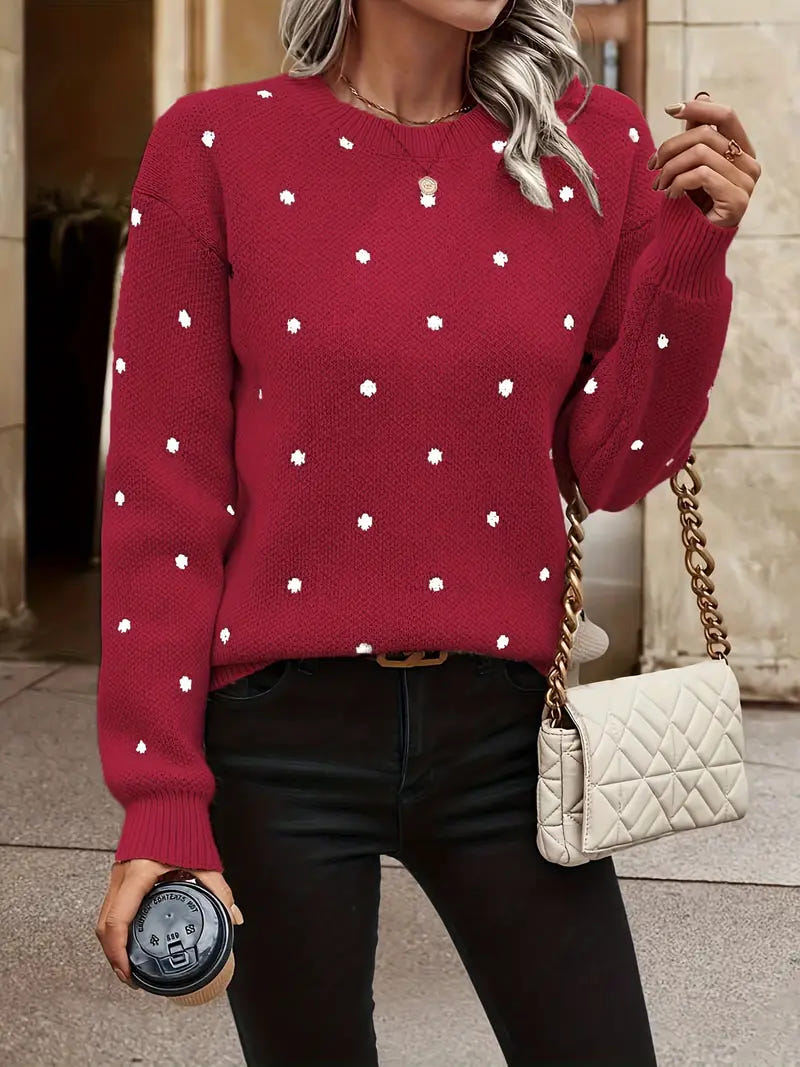 Maribeth | Women's Polka Dot Knitted Oversized Jumper