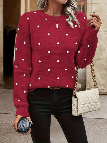 Maribeth | Women's Polka Dot Knitted Oversized Jumper