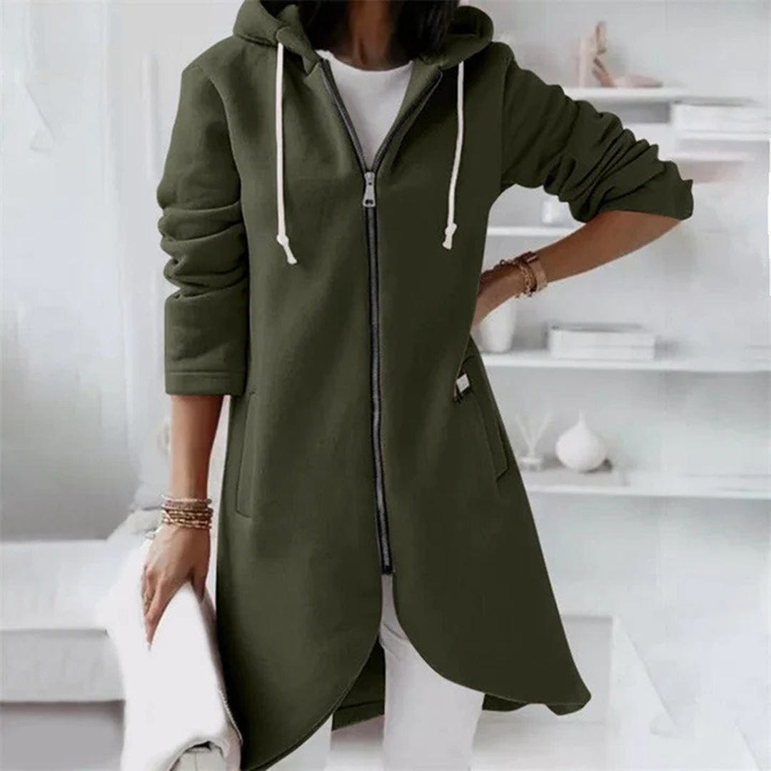 Amanda | Women's Longline Hooded Zip-Up Jacket