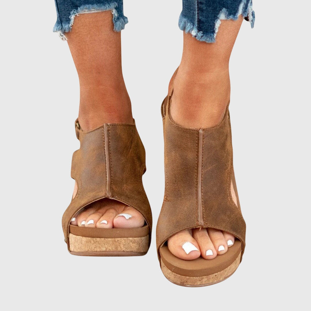 Adela | Wedge Sandals Orthopedic Platform Peep Toe Slip On