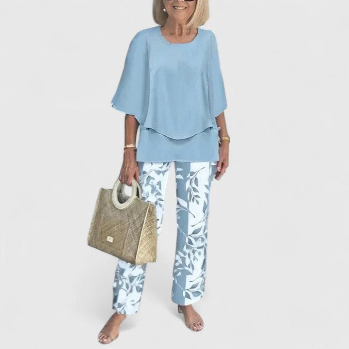 Martha | Women's Two-Piece Floral Wide Sleeve Summer Co-Ord Set