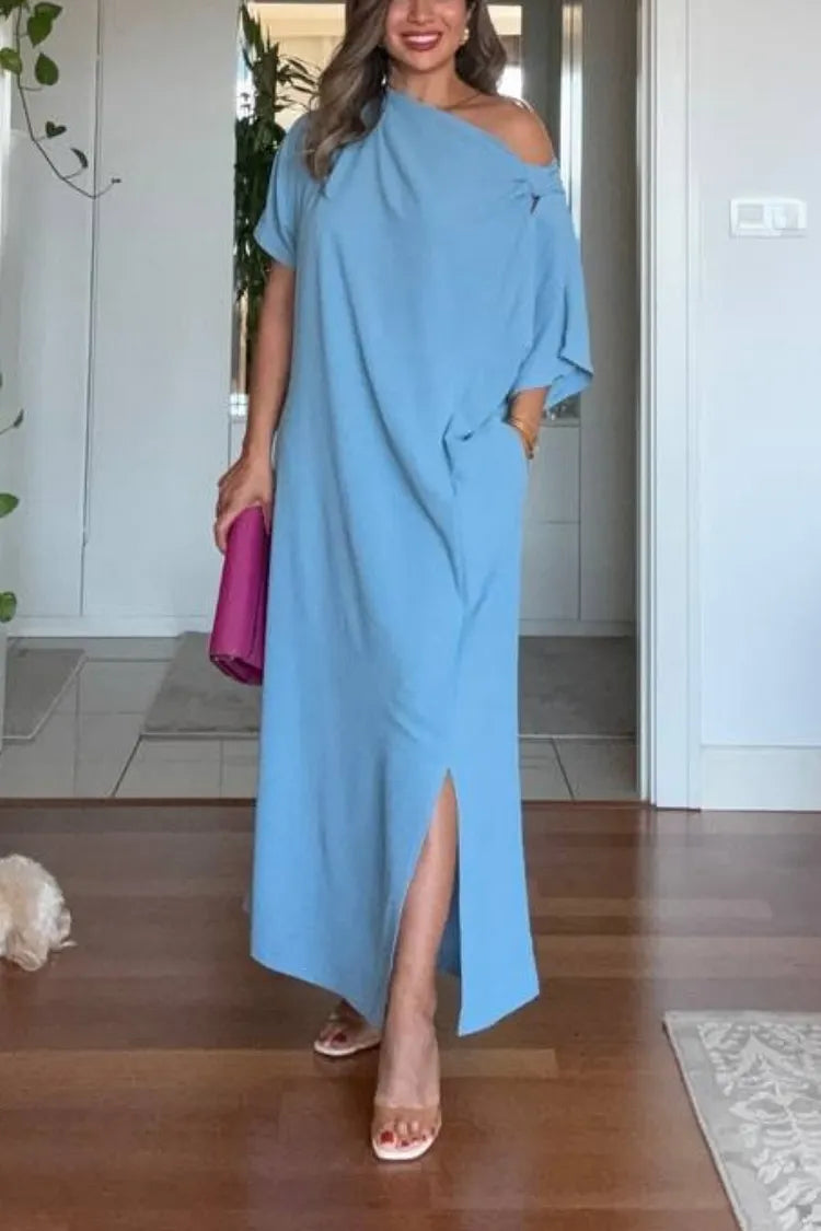 Rosaline | Women's Asymmetric One-Shoulder Loose Fit Maxi Dress