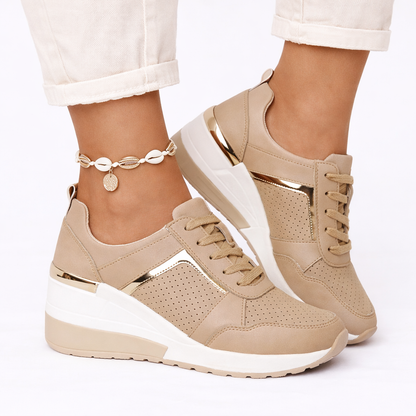 Marion | Women's Wedge Comfort Lace-Up Trainer