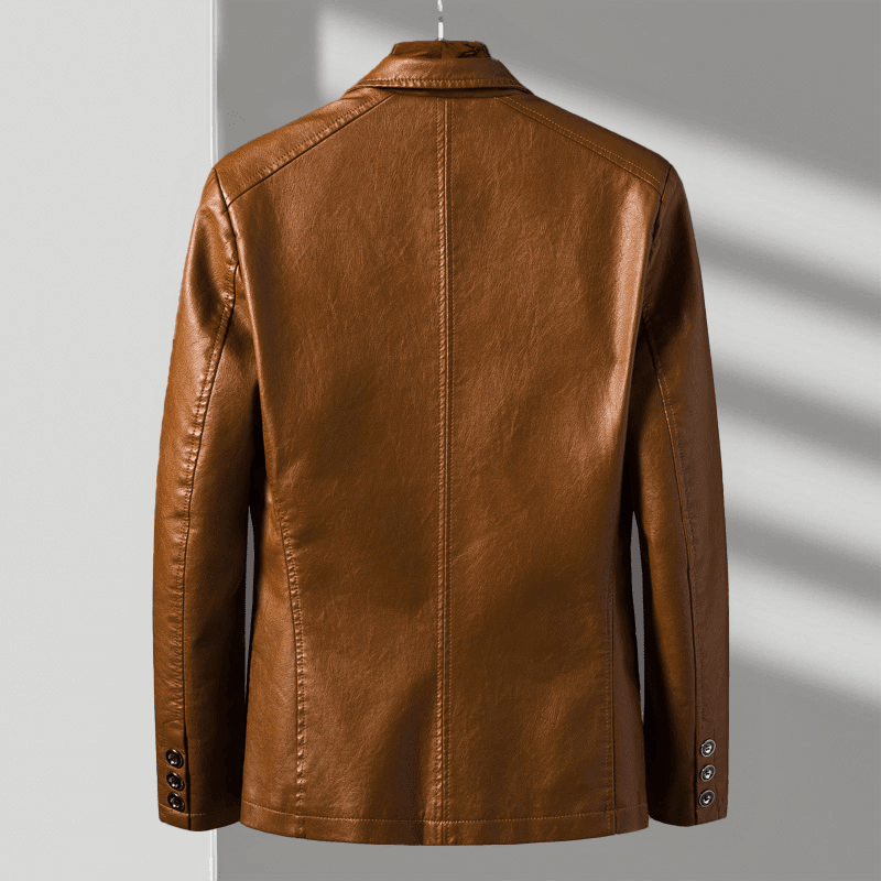 Lorcan | Men's Leather Blazer Tailored Two Button Jacket