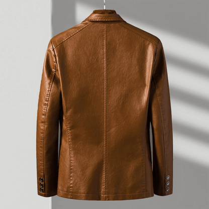 Lorcan | Men's Leather Blazer Tailored Two Button Jacket