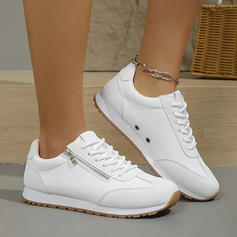 Elina | Women's Lace-Up Colour Block Low Top Trainer