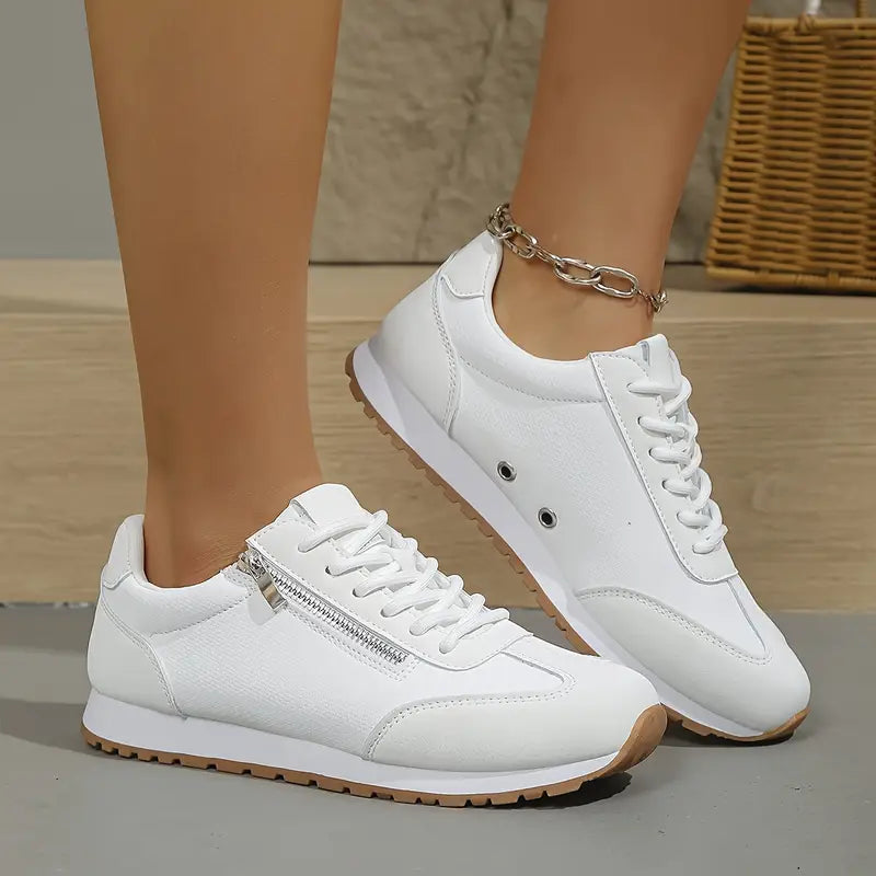 Elina | Women's Lace-Up Colour Block Low Top Trainer