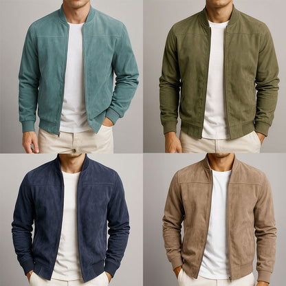 Foxton | Men's Suede-Textured Bomber Zip-Up Jacket