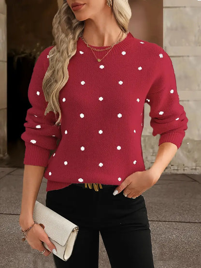Maribeth | Women's Polka Dot Knitted Oversized Jumper