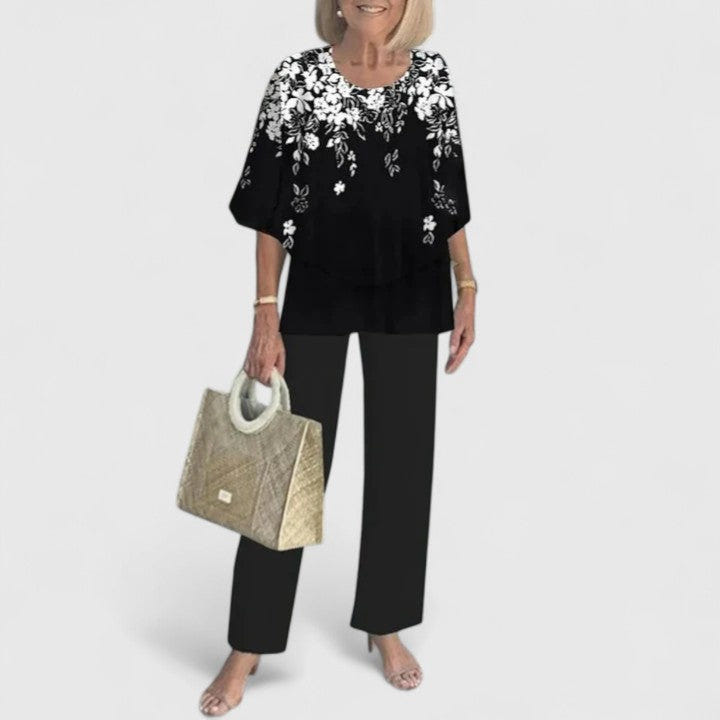 Martha | Women's Two-Piece Floral Wide Sleeve Summer Co-Ord Set